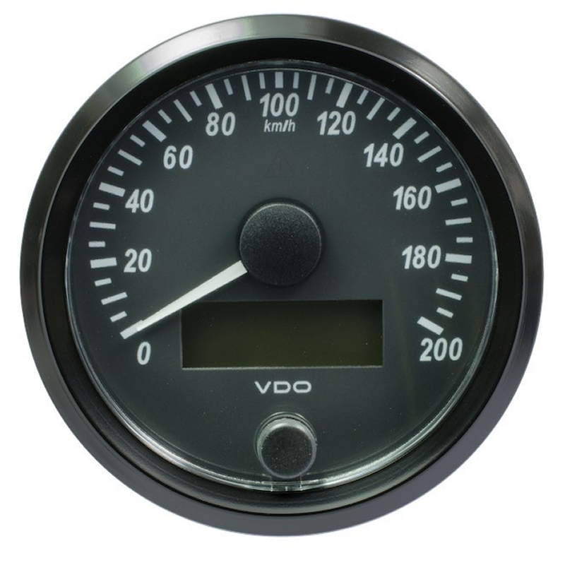 VDO SingleViu Speedometer 200 Km/h Black 80mm